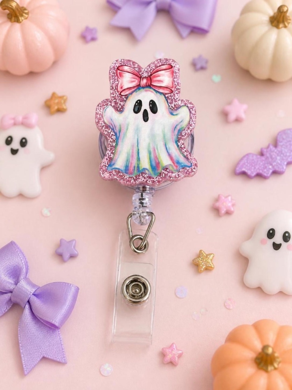 Handmade Girly Ghost Badge Reel